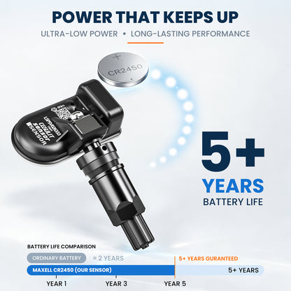 CGSULIT TS01 Universal Programmable TPMS Sensor Black Alloy Valve