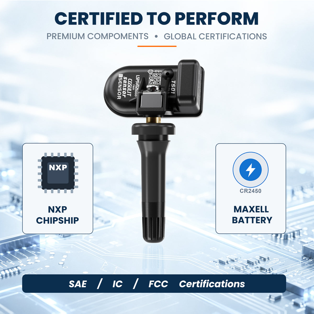 CGSULIT TS01 Universal Programmable TPMS Sensor Rubber Valve