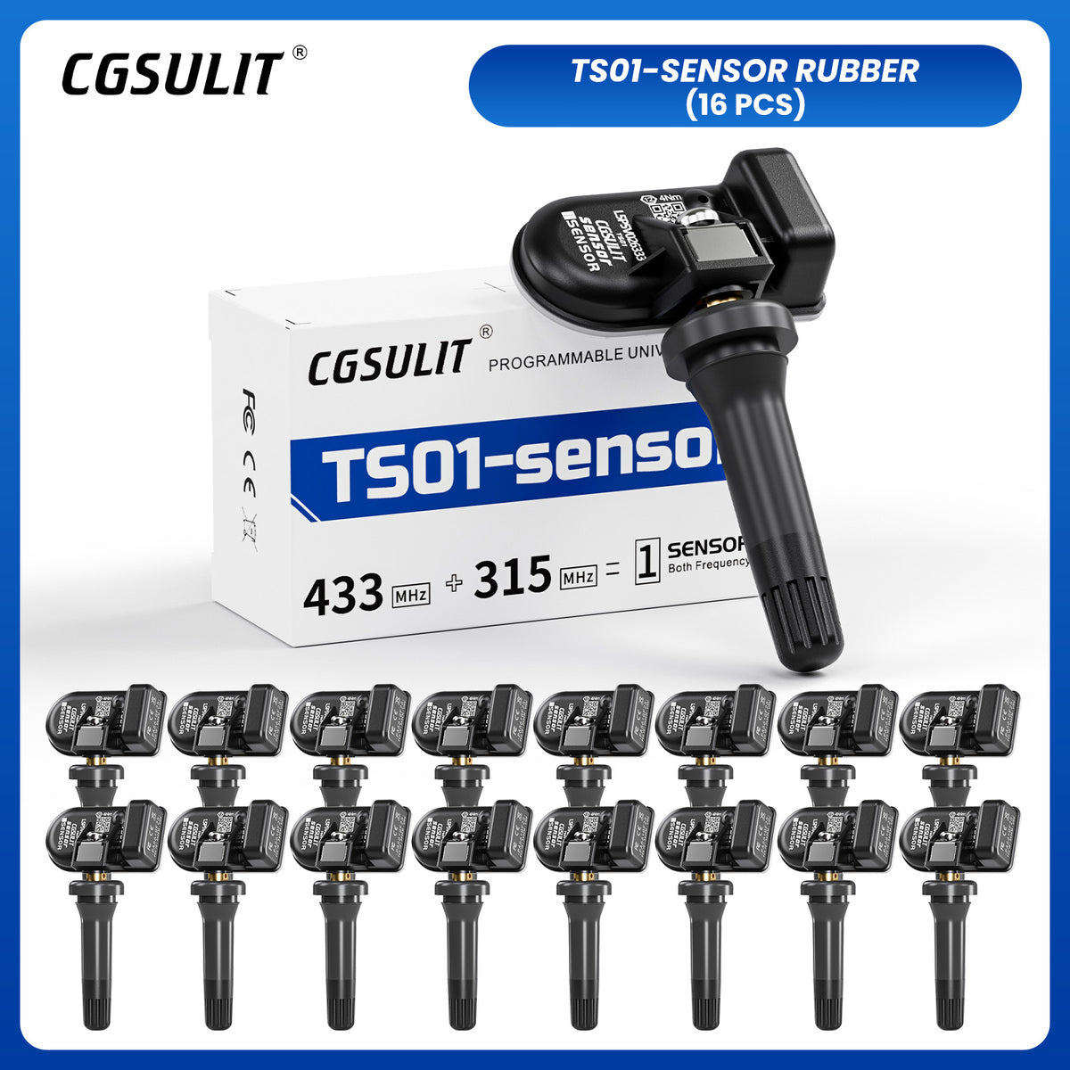 CGSULIT TS01 Universal Programmable TPMS Sensor Rubber Valve
