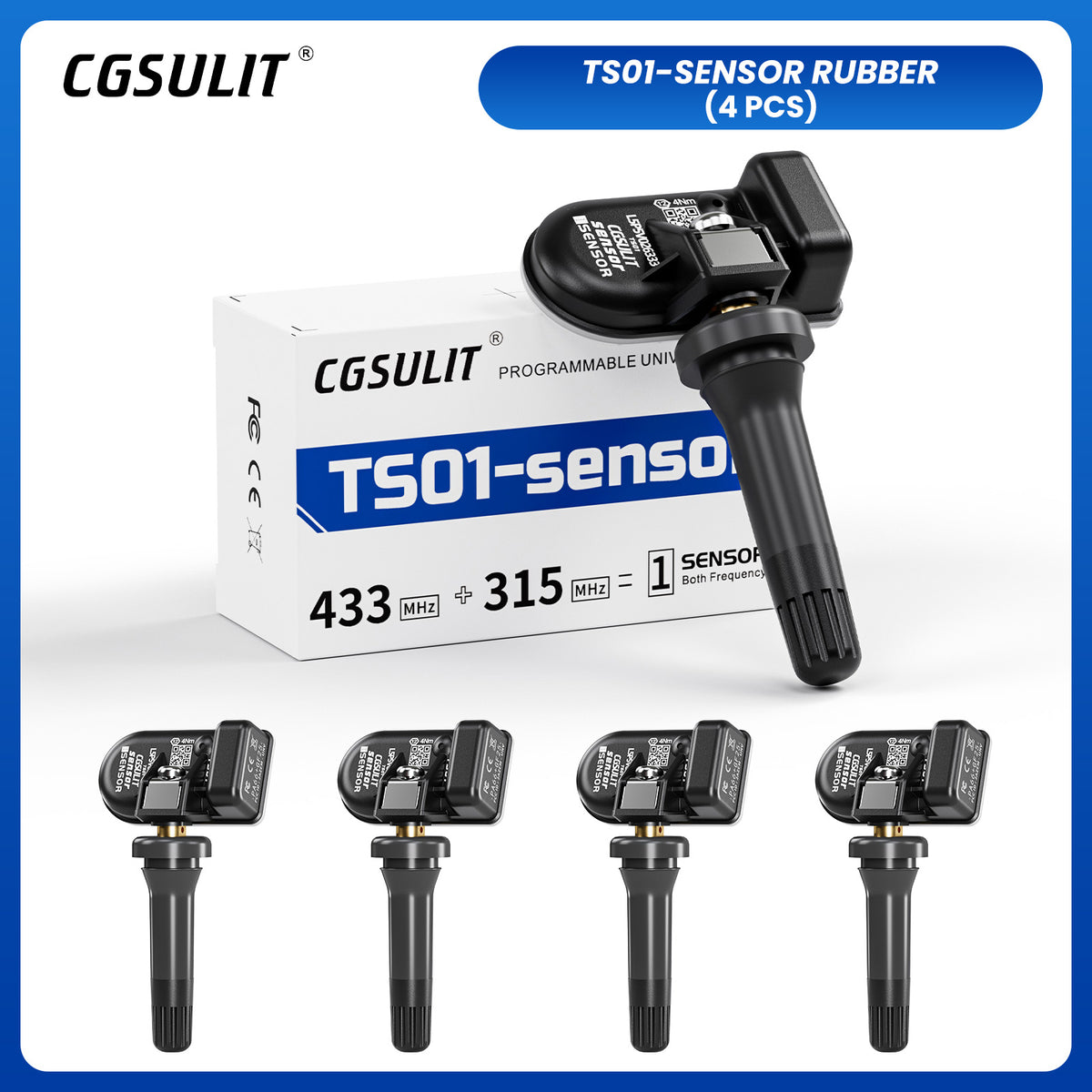 CGSULIT TS01 Universal Programmable TPMS Sensor Rubber Valve
