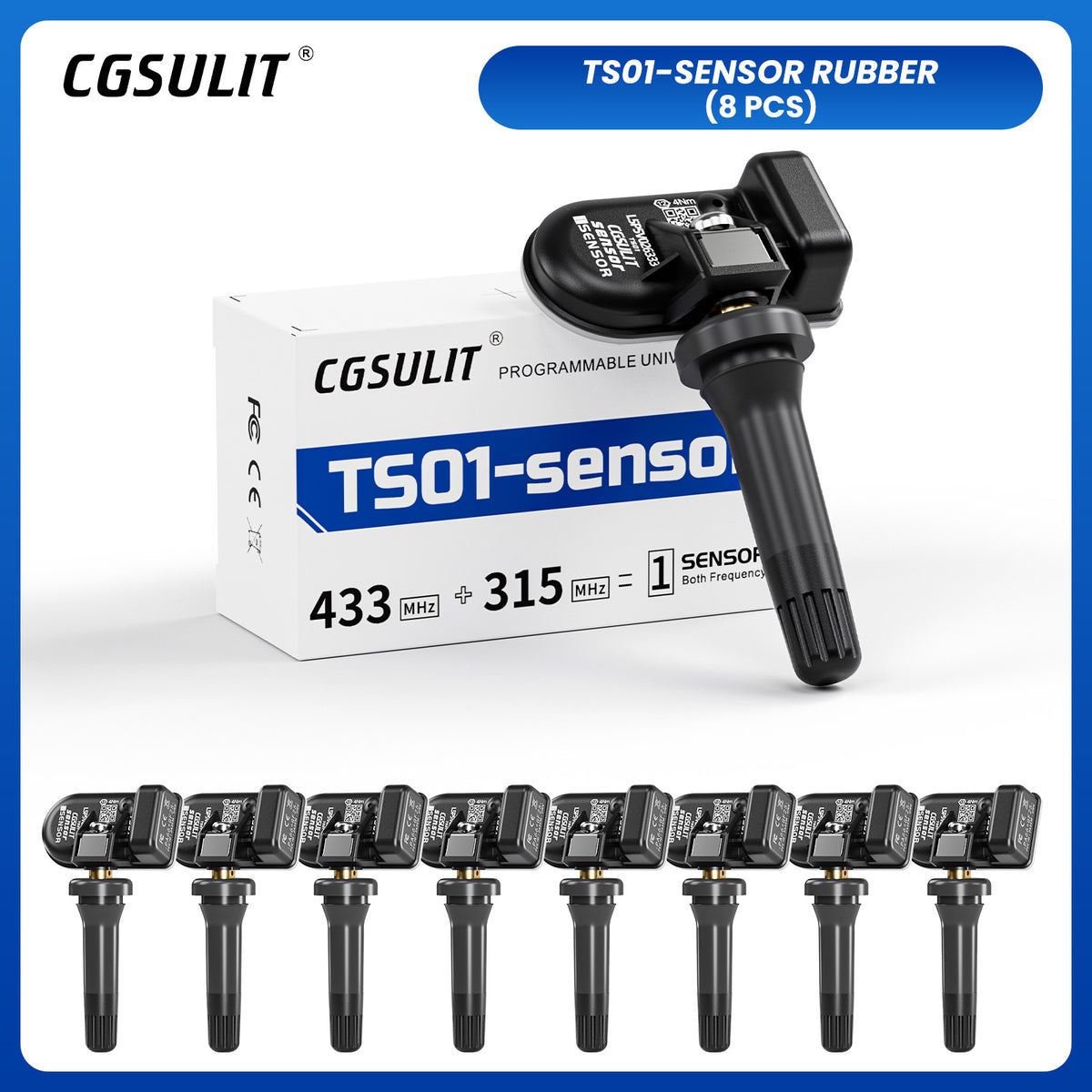CGSULIT TS01 Universal Programmable TPMS Sensor Rubber Valve