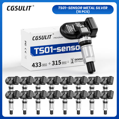 (FREE Installation) CGSULIT TS01 Universal Programmable TPMS Sensor Silver Alloy Valve