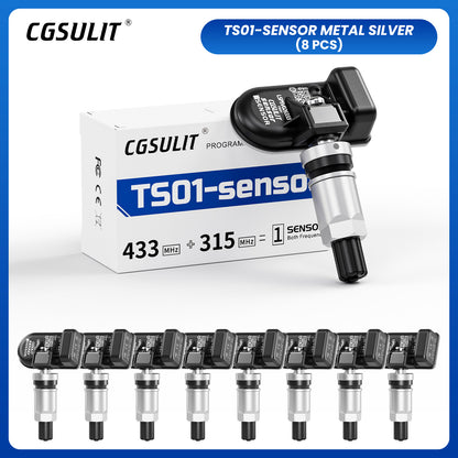 (FREE Installation) CGSULIT TS01 Universal Programmable TPMS Sensor Silver Alloy Valve